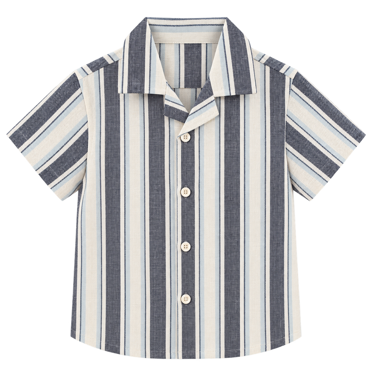 Camisa corta a rayas gris