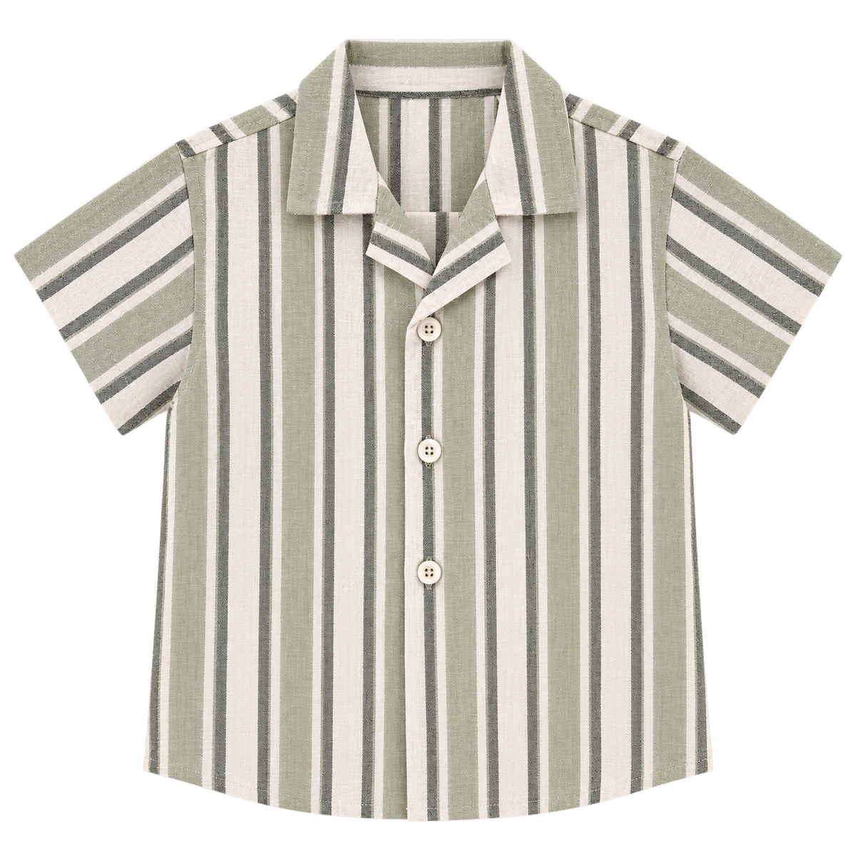 Camisa corta a rayas verde
