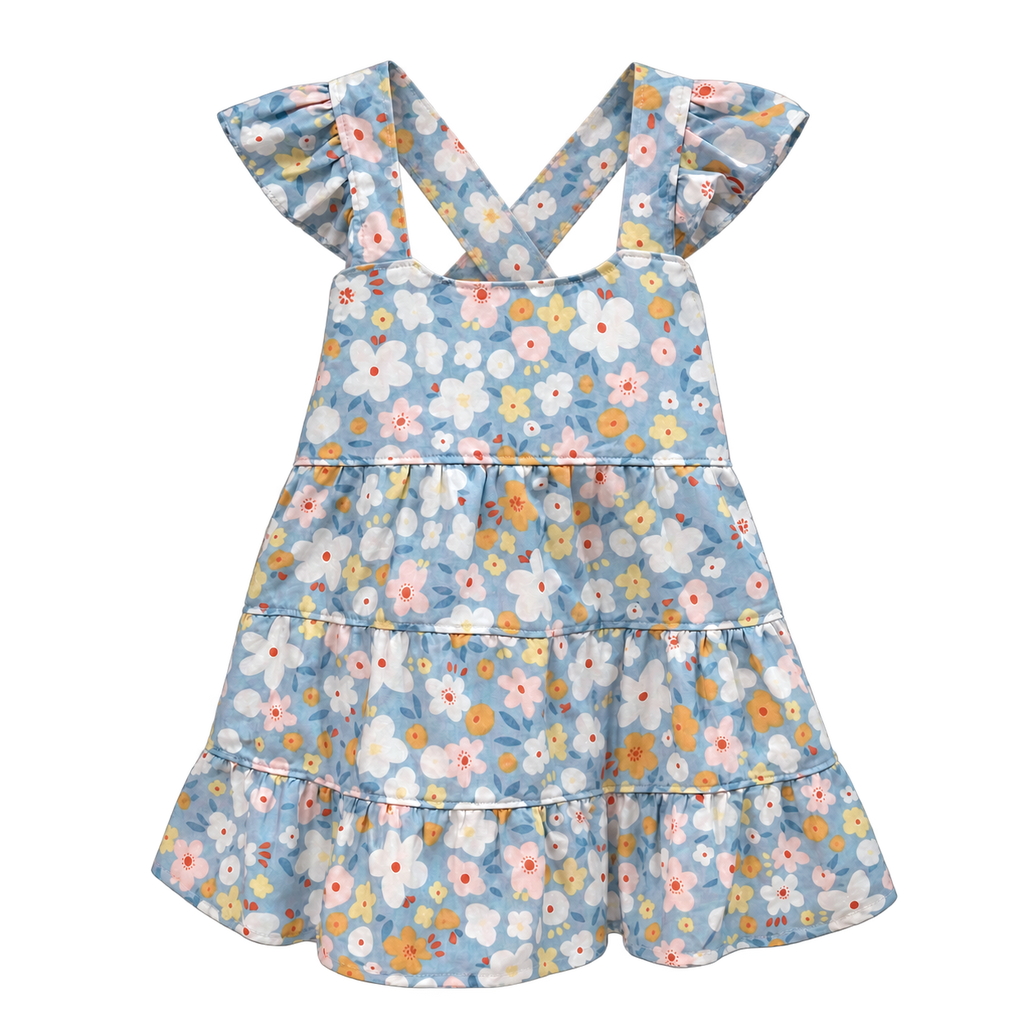 Vestido floreado celeste