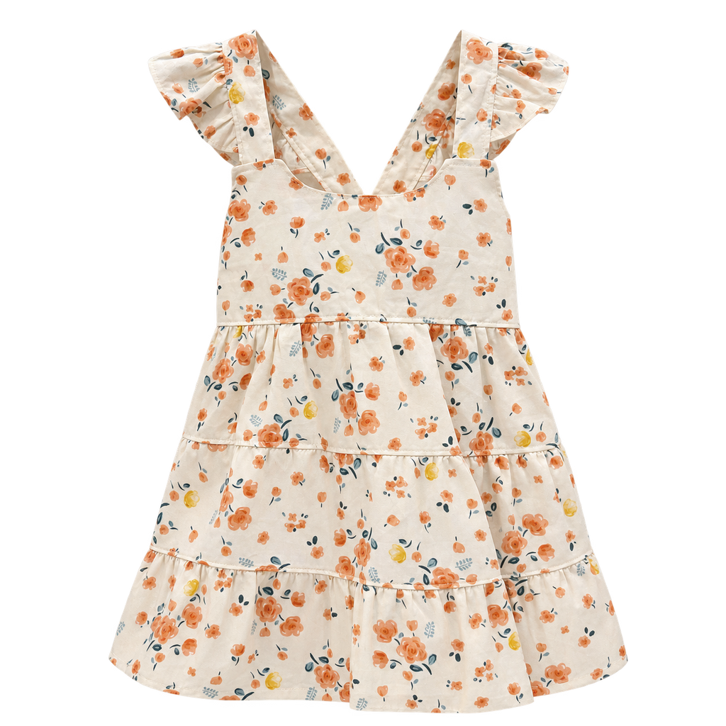 Vestido floreado naranja