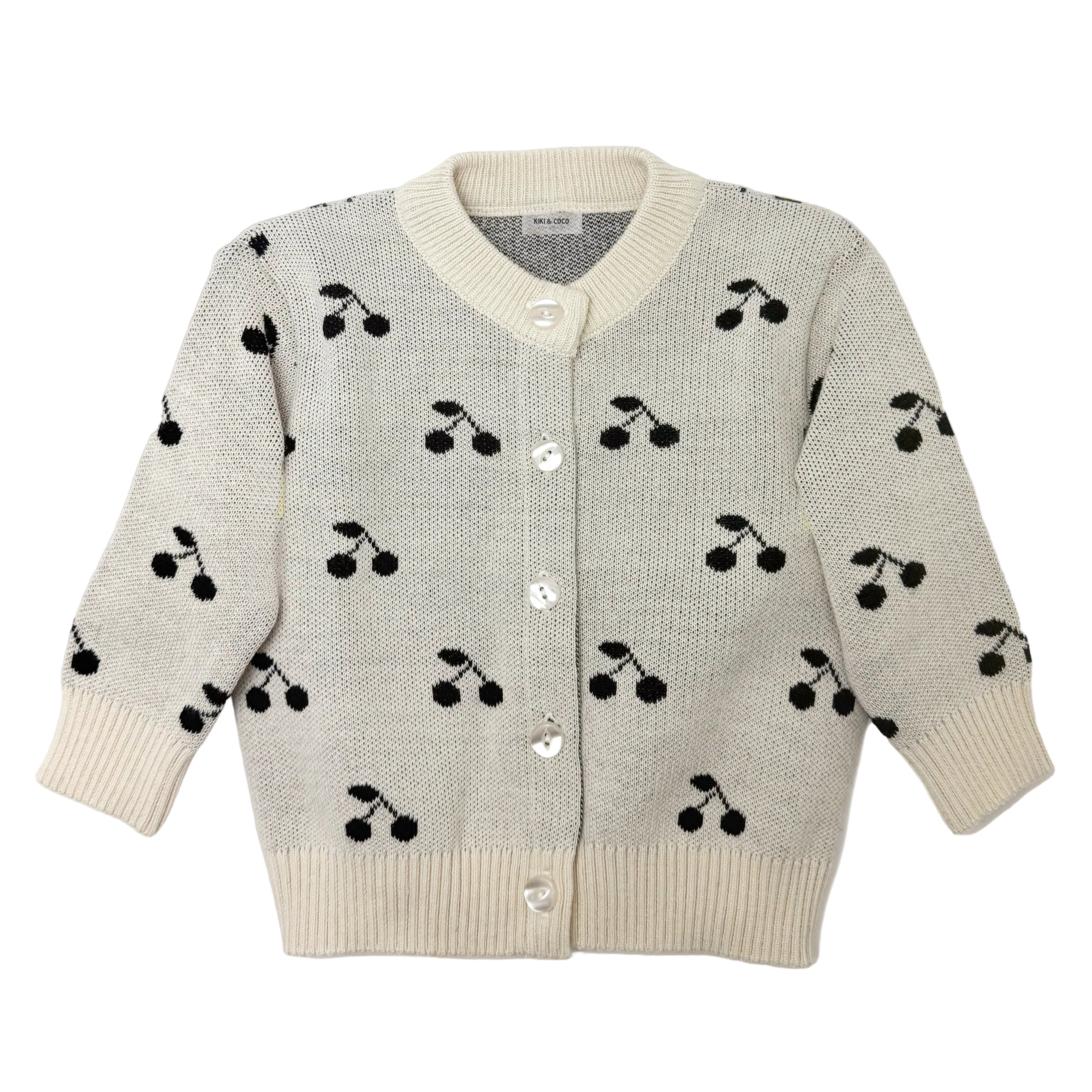 Chompa tejida cerezas negras